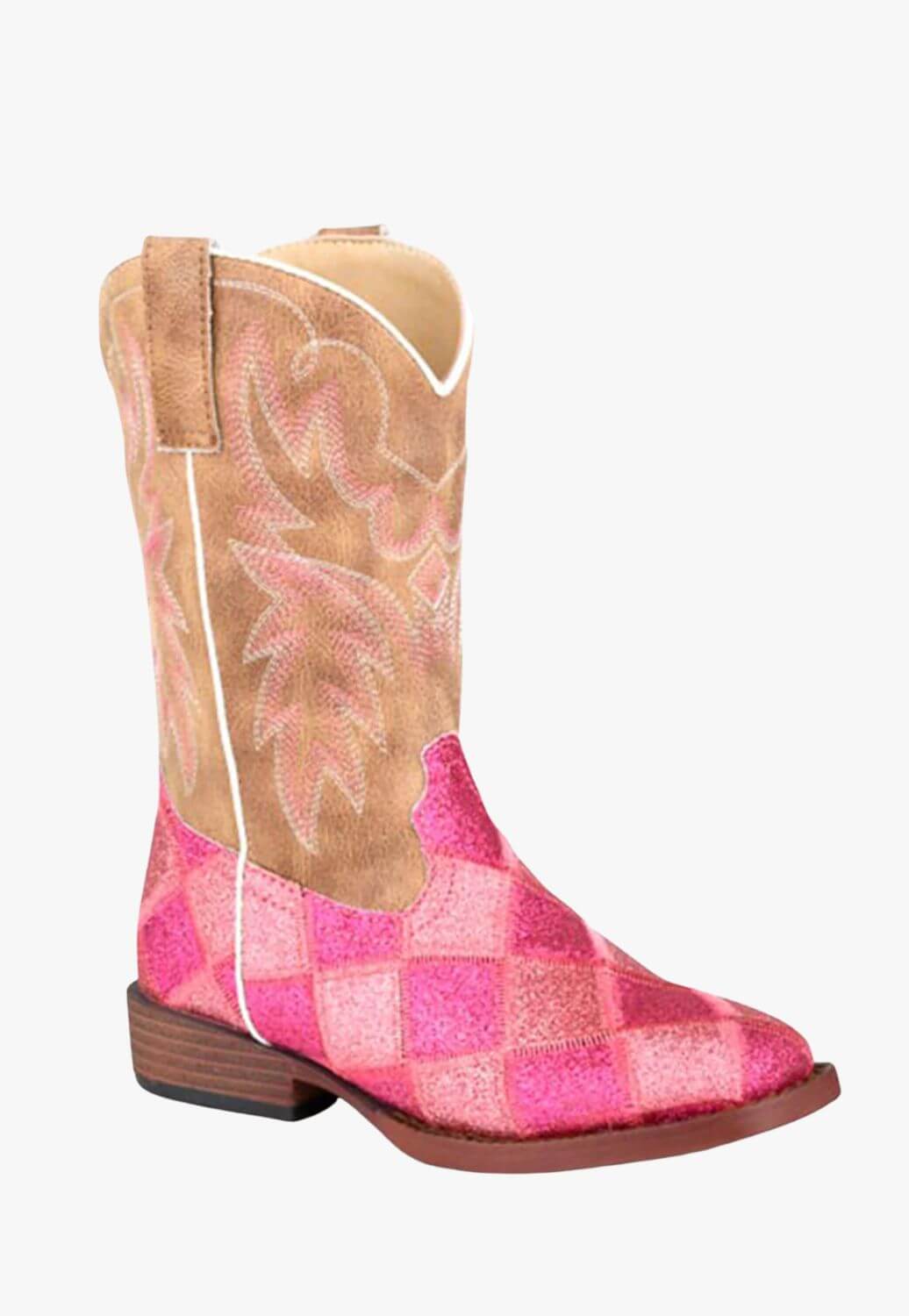 Roper Kids Glitter Blocks Boot