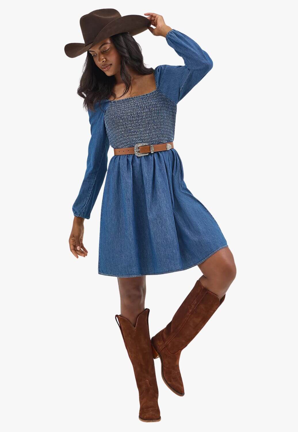 ladies denim mini dress Medium Wash Denim Mini Dress - All Dresses