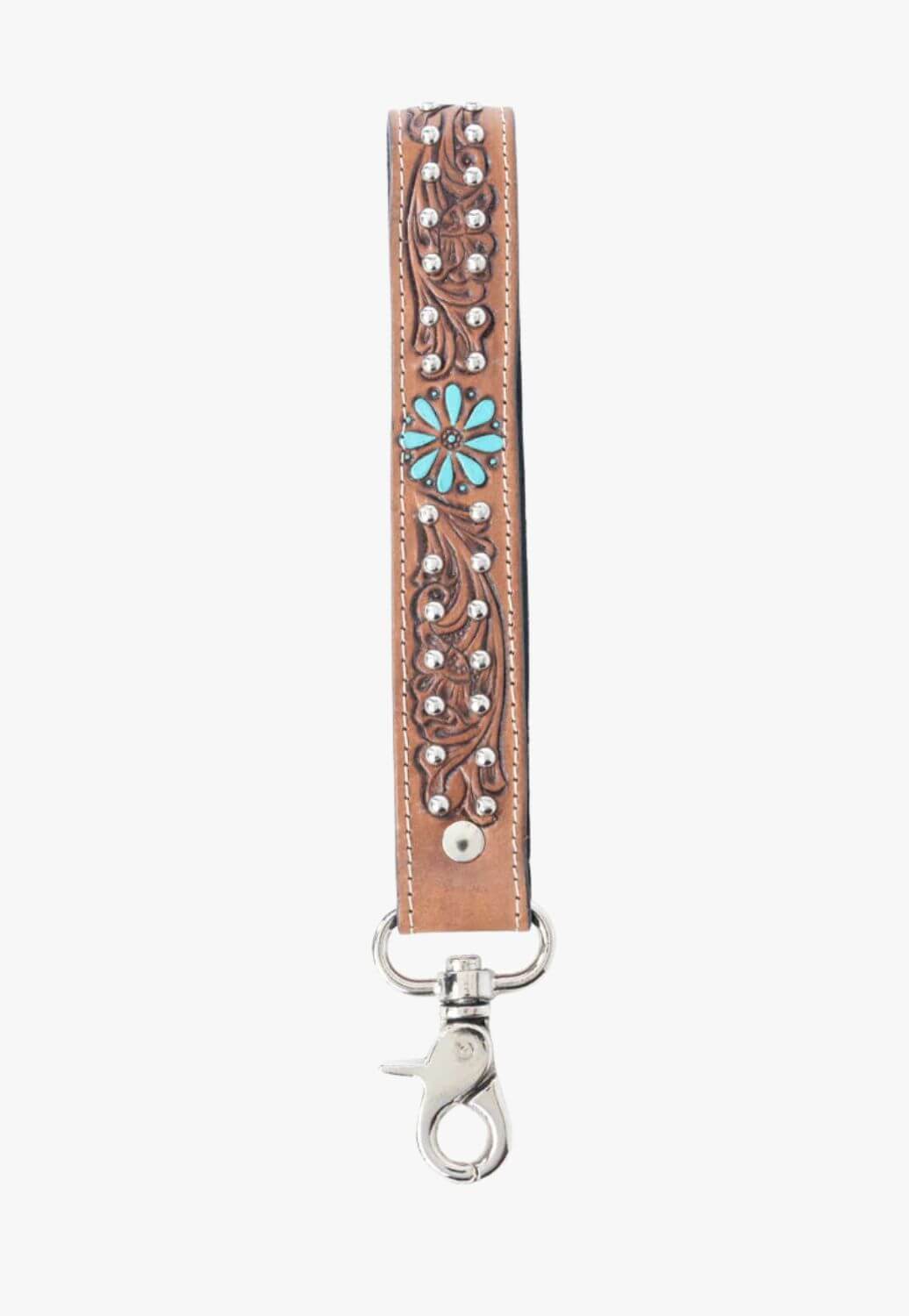 Myra Desert Daisy Handtooled Leather Key Fob