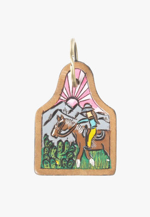 Myra Dawn Rider Tooled Leather Key Fob
