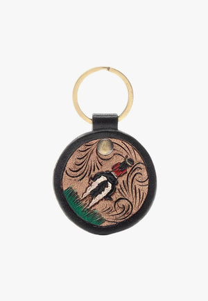 Myra Lone Rider Hand-Tooled Leather Key Fob
