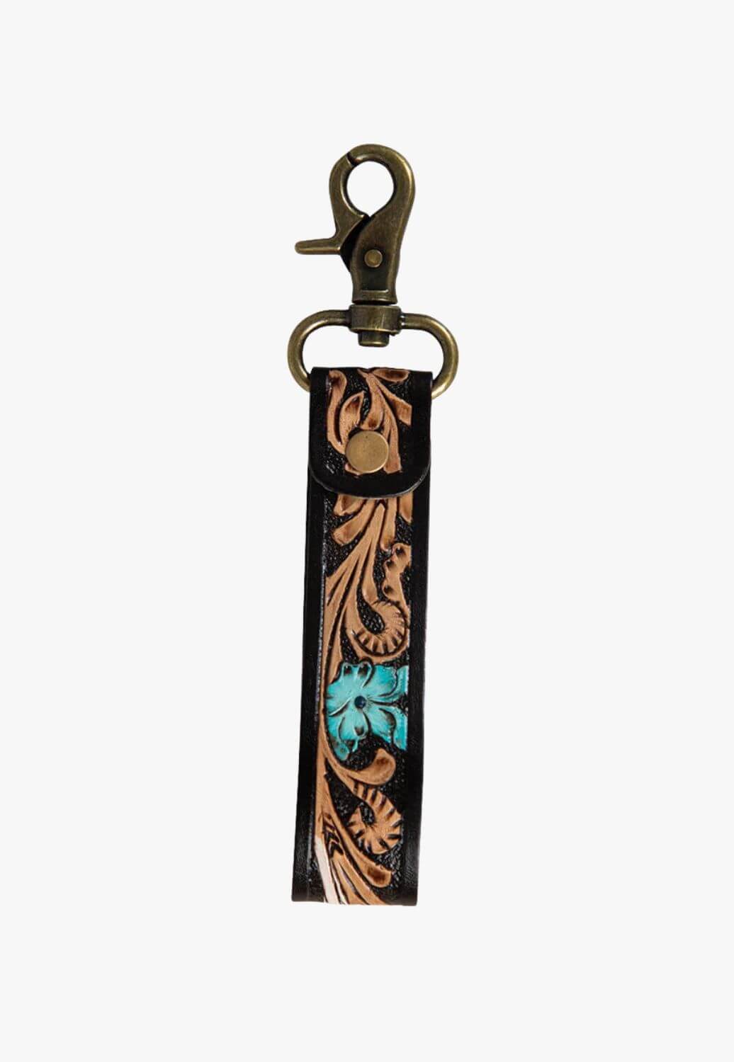 Myra Canyon Feather Hand-Tooled Key Fob