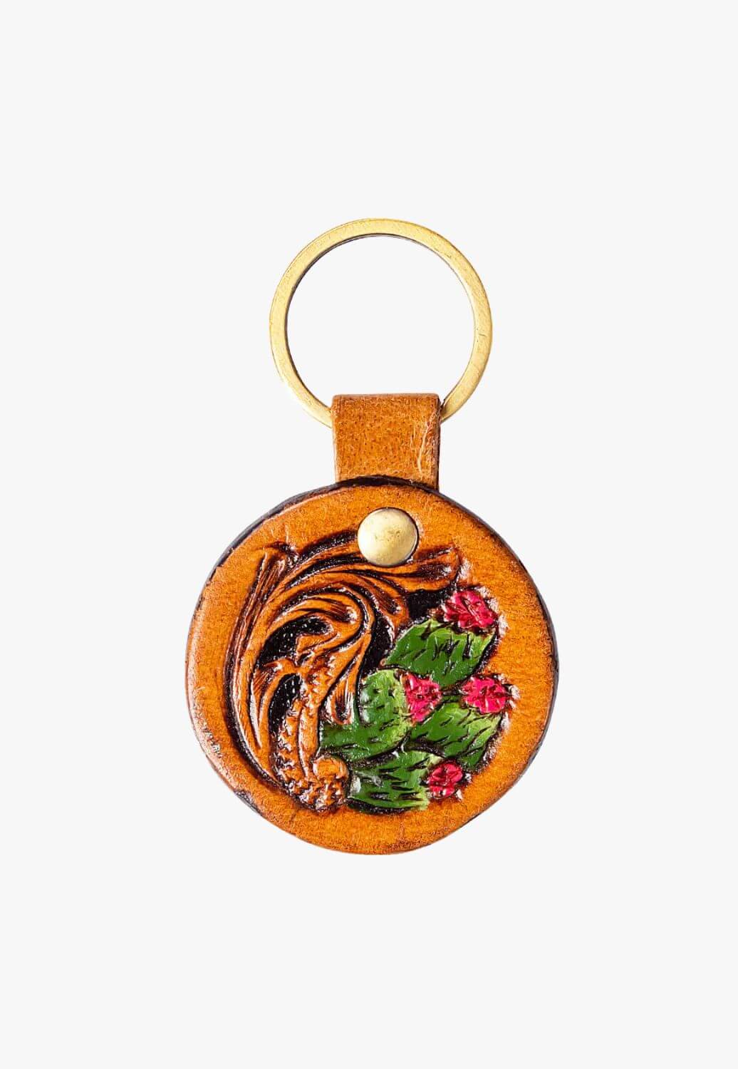 Myra Four Blooms Hand-tooled Key Fob