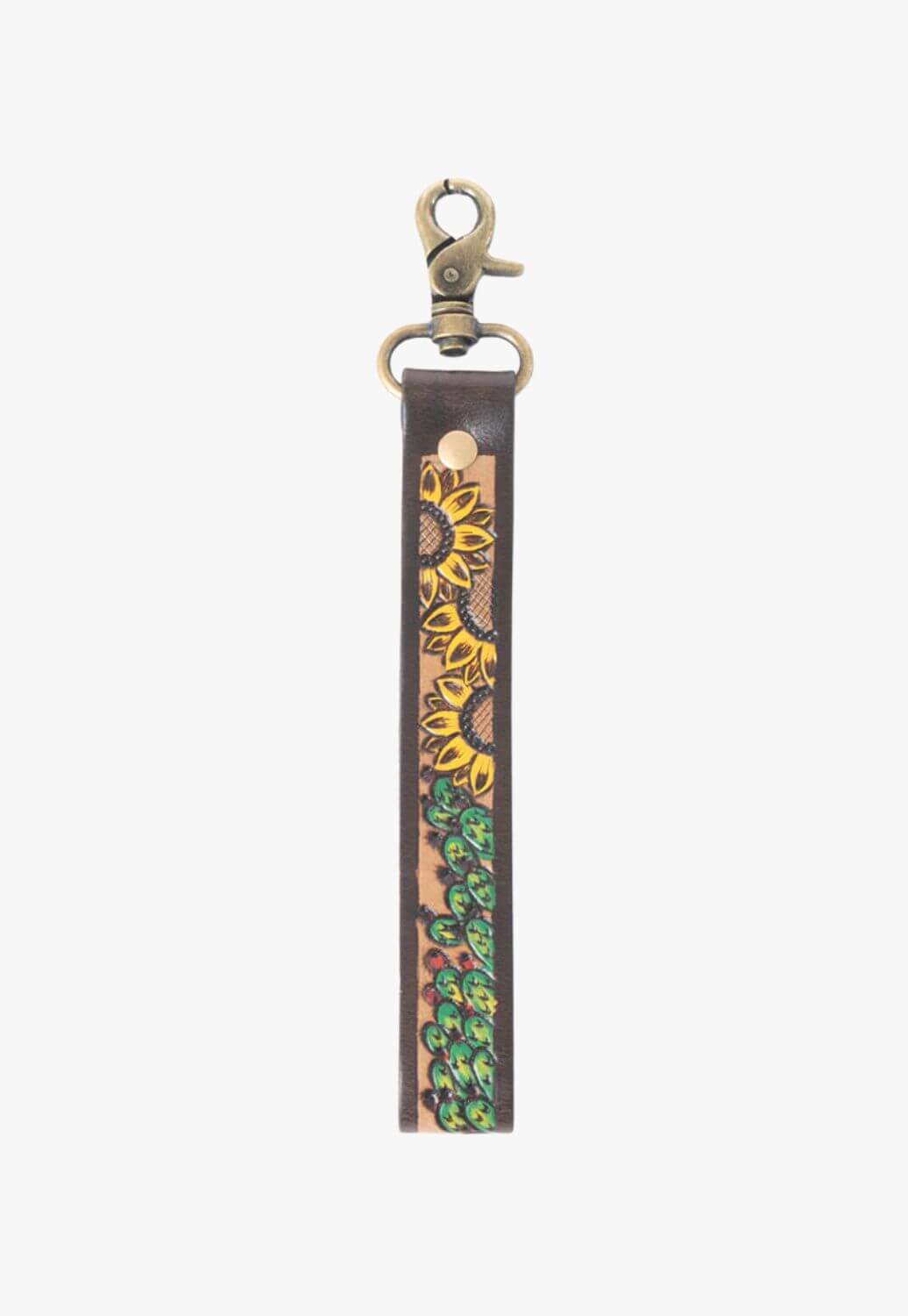 Myra Verdant Vines Tooled Leather Key Fob