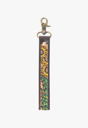 Myra Verdant Vines Tooled Leather Key Fob