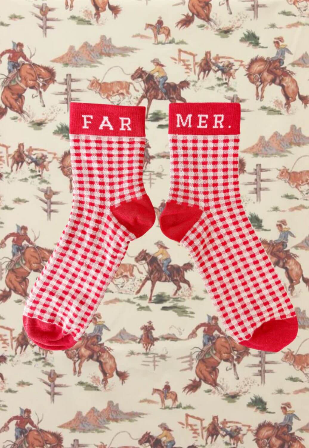 Whitney Spicer Cherry Check Socks