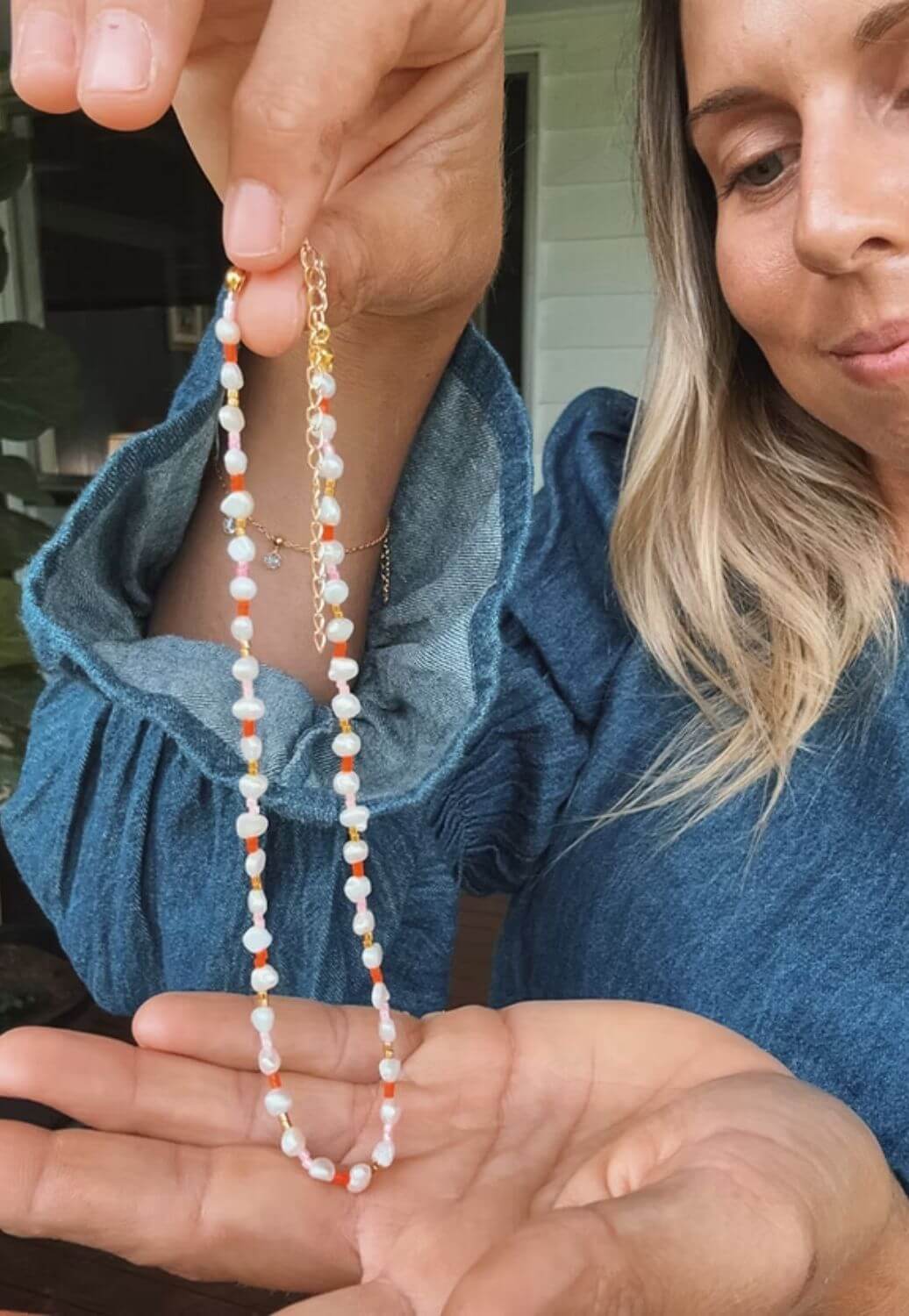 Treasure Chest Co Rainbow Pearl Choker