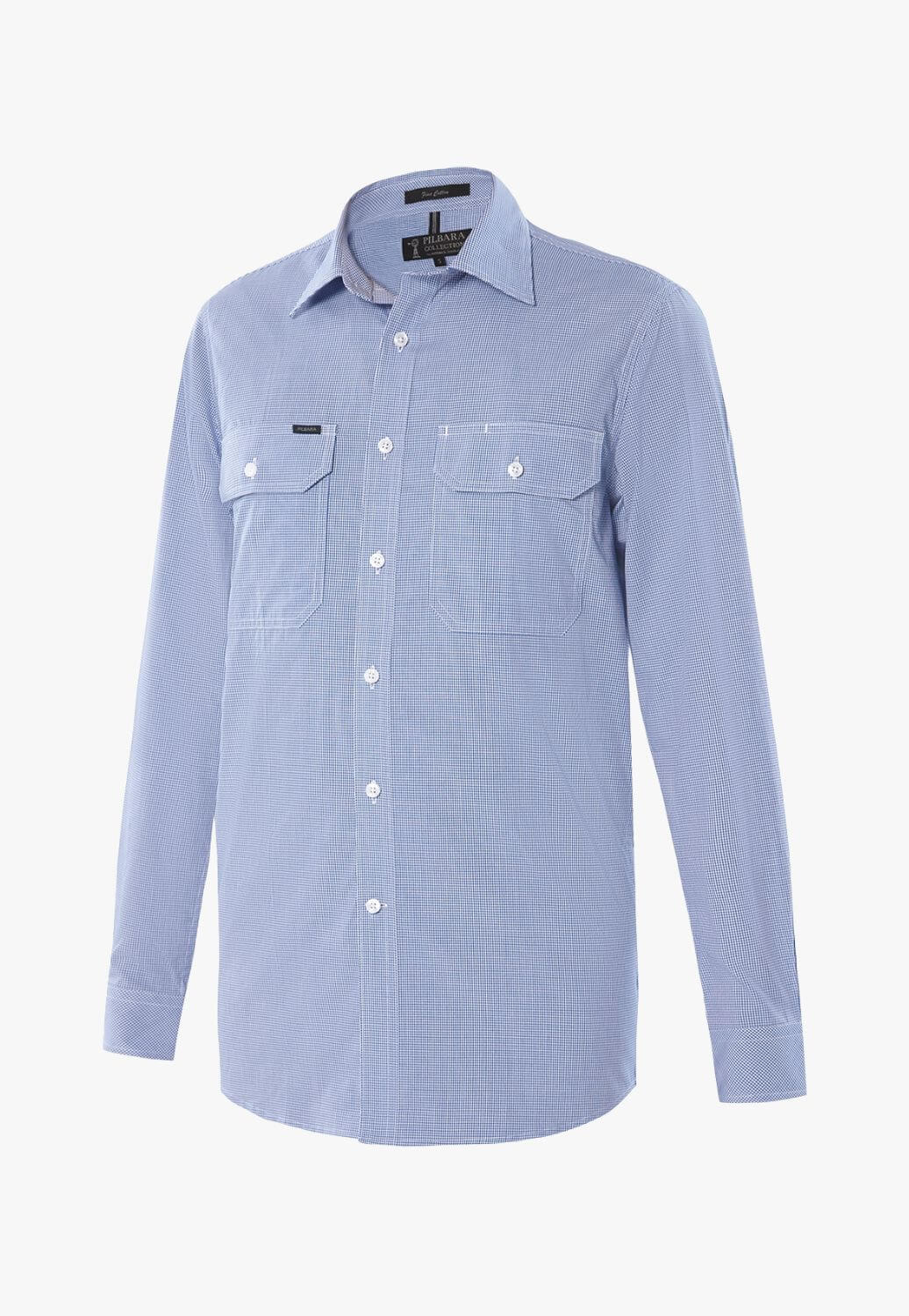 Pilbara Mens Premium Mini Check Long Sleeve Shirt
