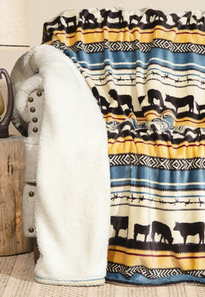 Carstens Morning on the Farm Plush Sherpa Throw