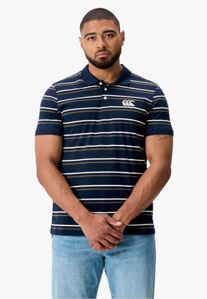 Canterbury Mens Yarn Dye Stripe Polo