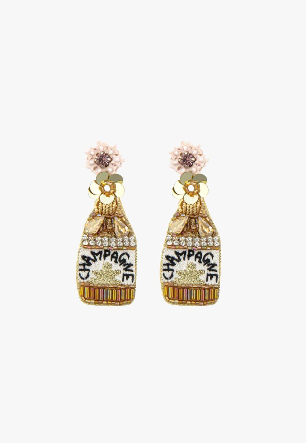 Myra Champagne Bottle Beaded Earrings