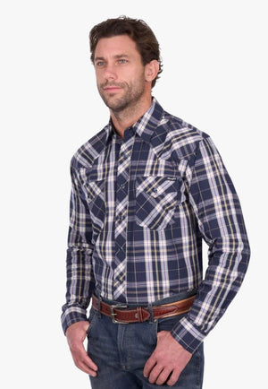 Wrangler Mens Wayne Logo Long Sleeve Shirt