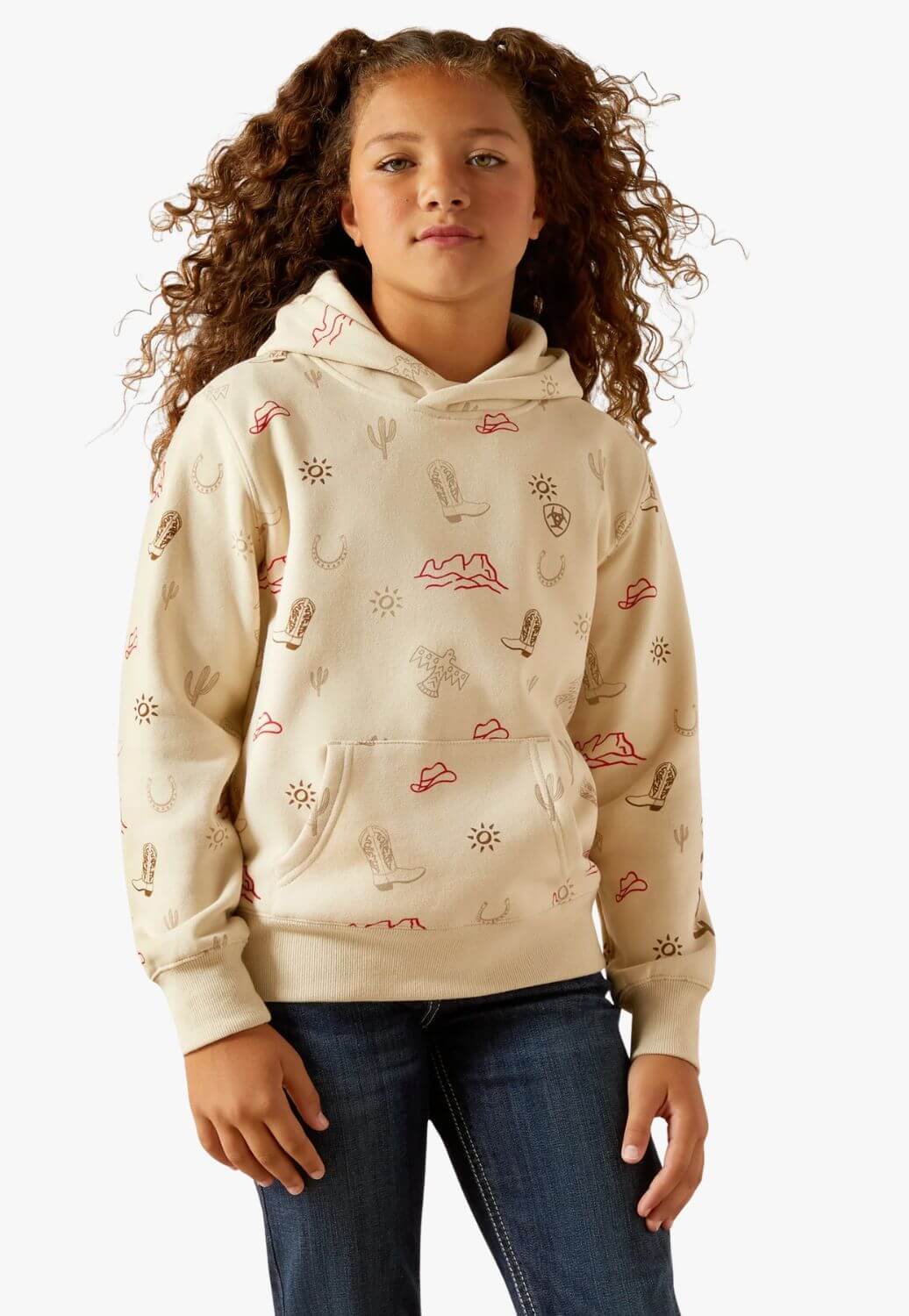 Ariat Girls Western Stamps Hoodie
