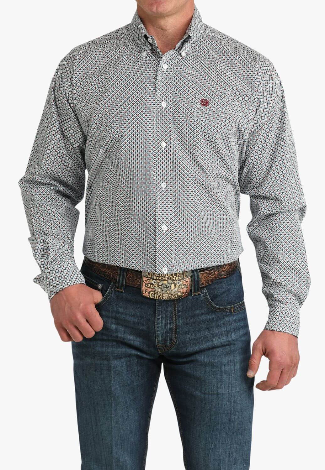 Cinch Mens Patterned Long Sleeve Shirt