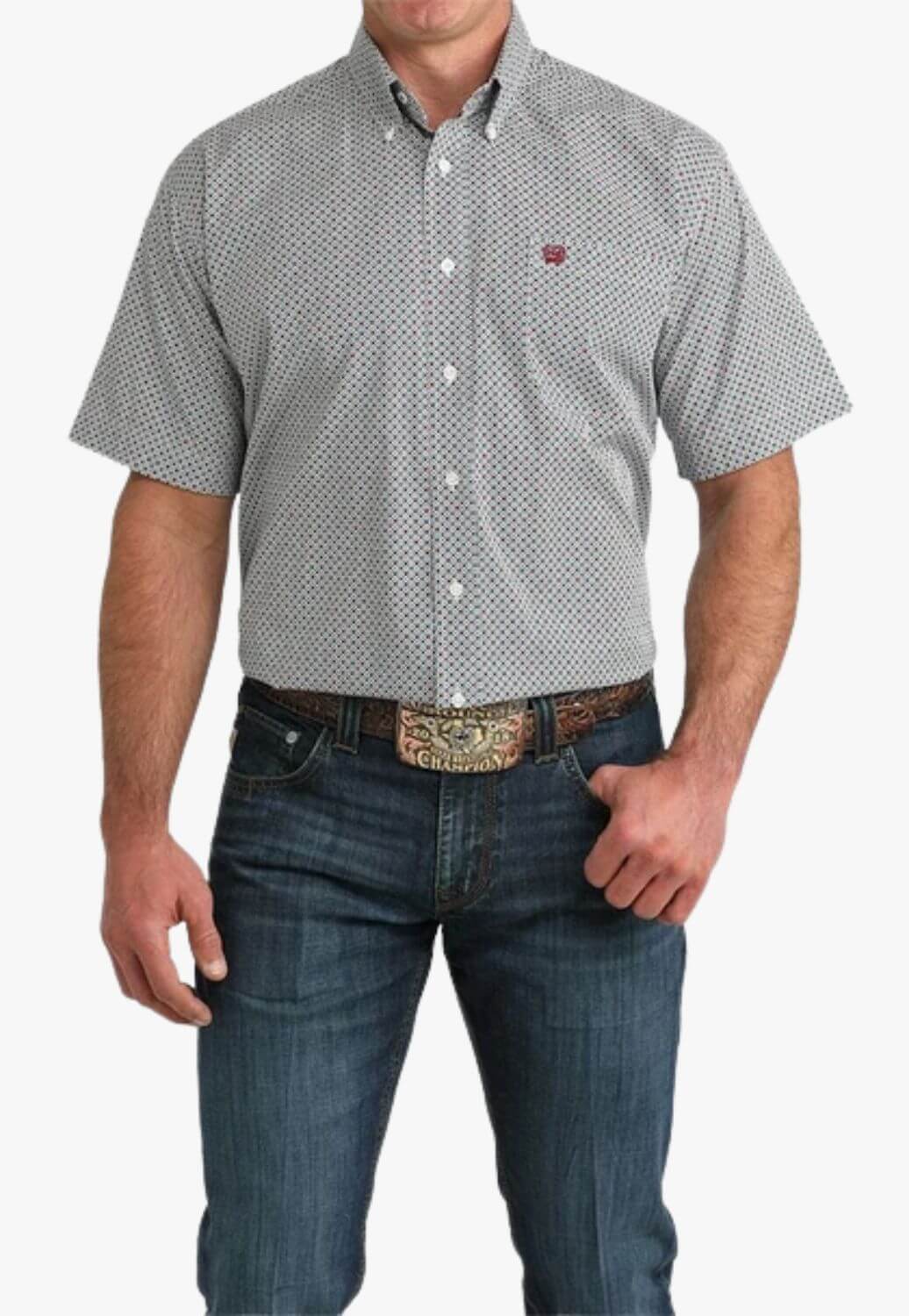 Cinch Mens Geometric Short Sleeve Shirt