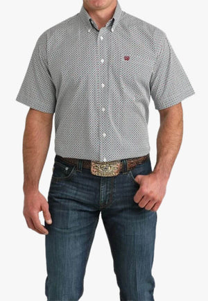 Cinch Mens Geometric Short Sleeve Shirt