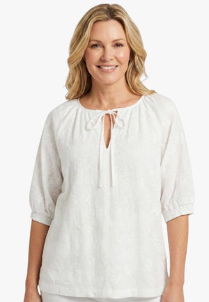 Corfu Womens Embroidered Cotton Top