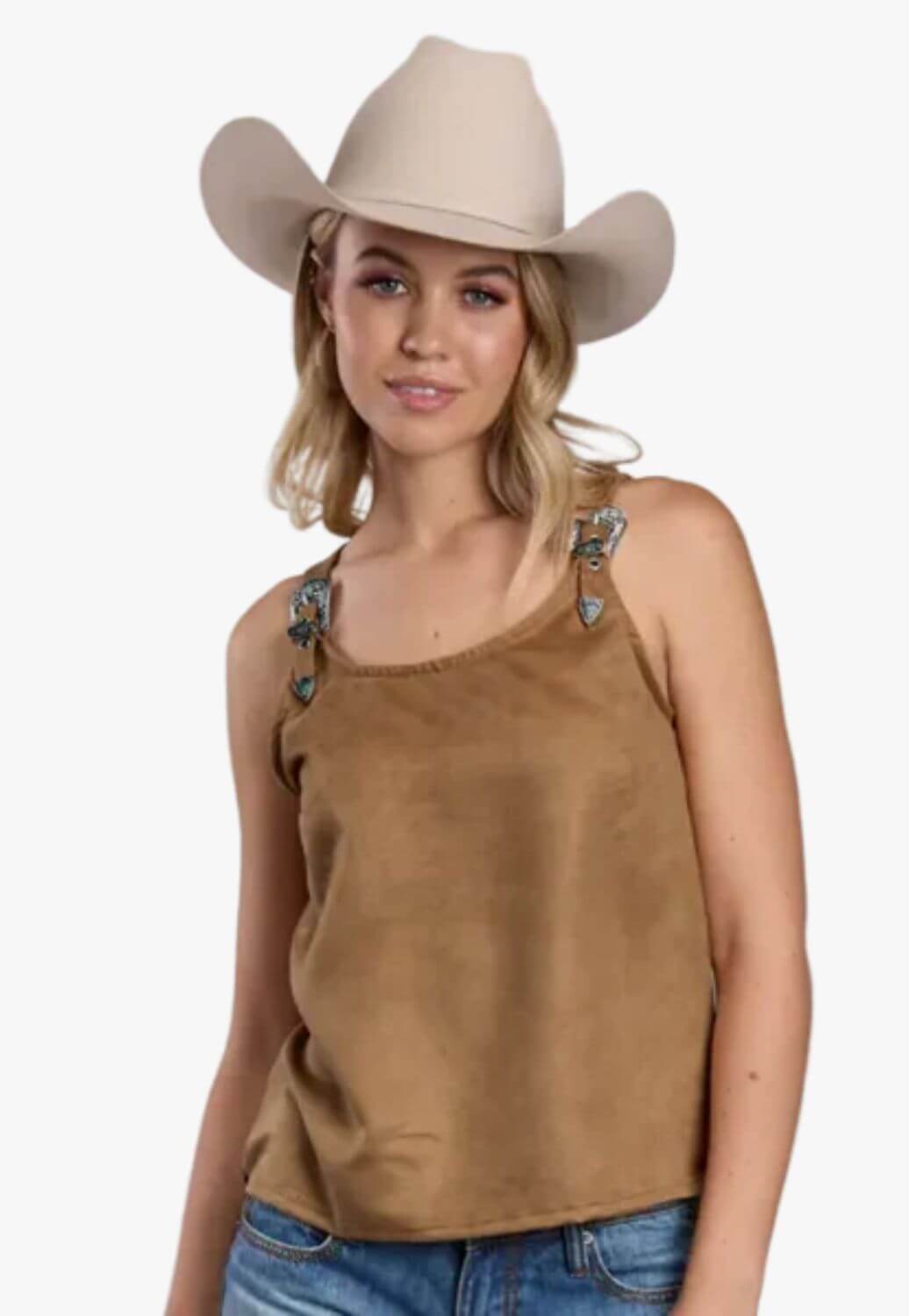 Roper Womens Tank Top Shirt Brown XS