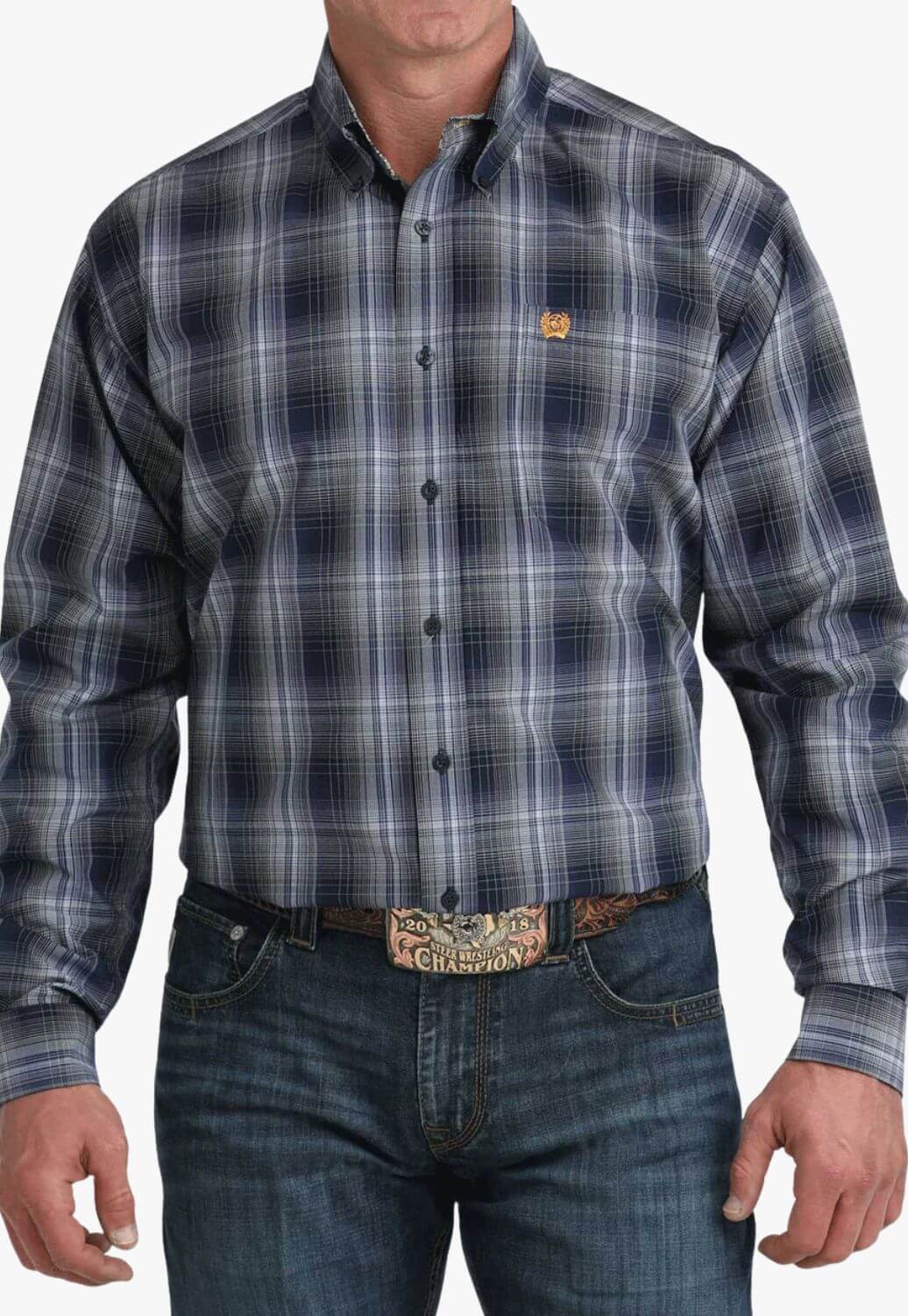 Cinch Mens Plaid Long Sleeve Shirt