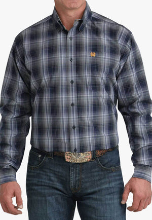 Cinch Mens Plaid Long Sleeve Shirt