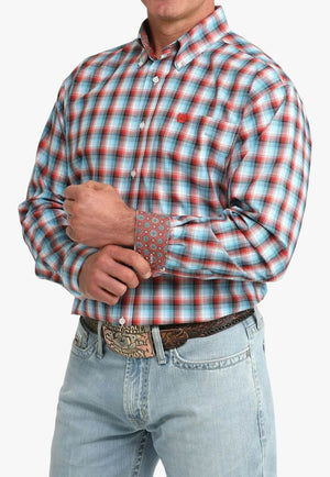 Cinch Mens Plaid Long Sleeve Shirt