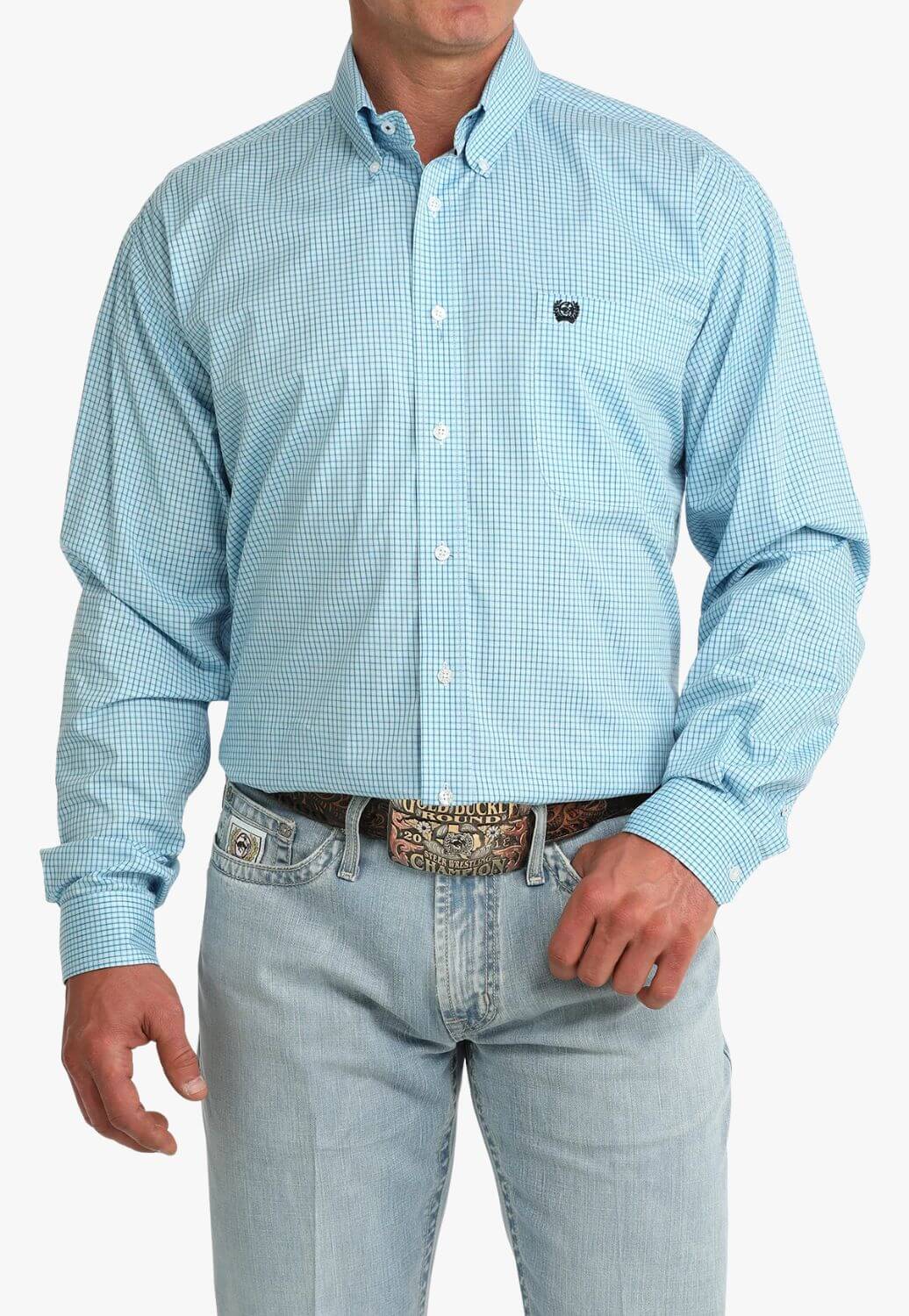 Cinch Mens Check Long Sleeve Shirt