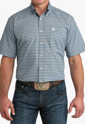 Cinch Mens Plaid Short Sleeve Shirt