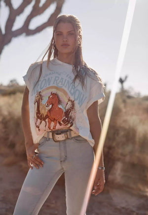 Wrangler X Lainey Wilson Womens Neon Rainbow T-Shirt