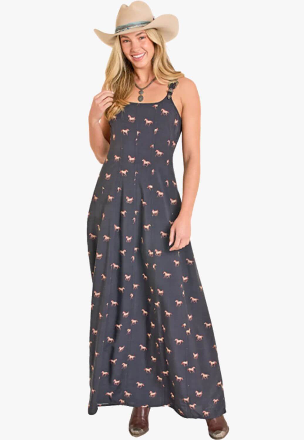Rock &amp; Roll Womens Buckle Print Maxi Dress