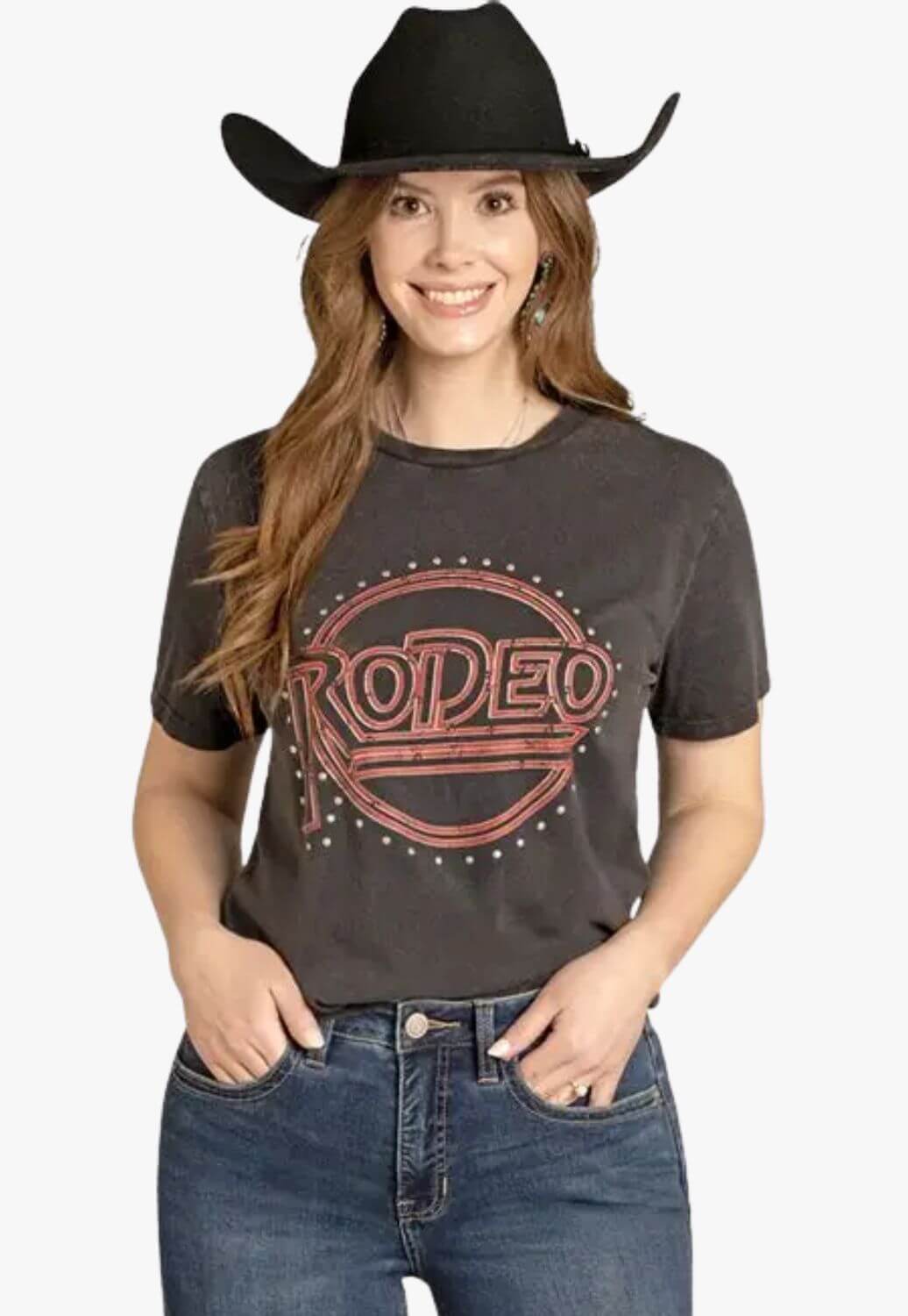 Rock & Roll Womens Rodeo Stud T-Shirt