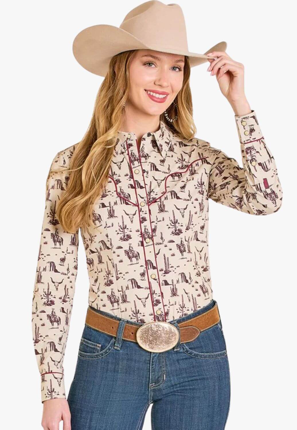 Rock & Roll Womens Wild West Snap Shirt