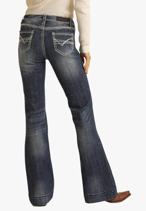 Rock and Roll Womens Petal Stitch Trouser Jean