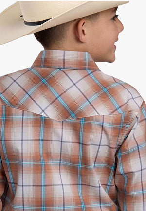 Roper Boys Plaid Western Shirt