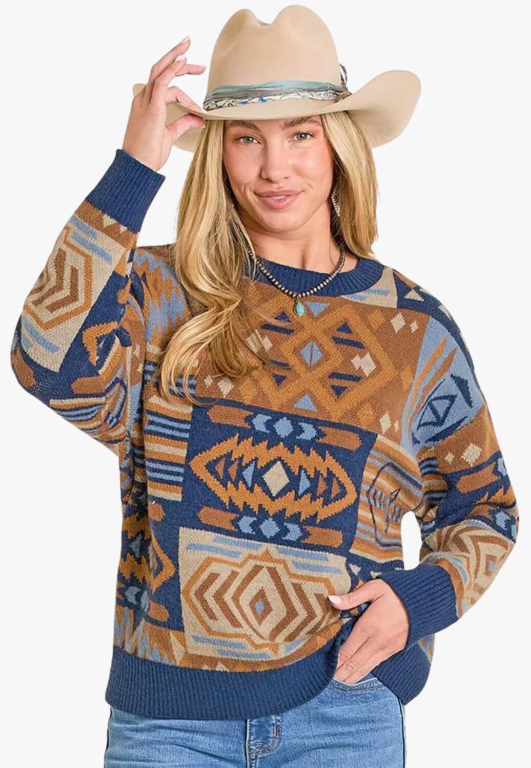 Panhandle Slim Womens Aztec Oversized Sweater
