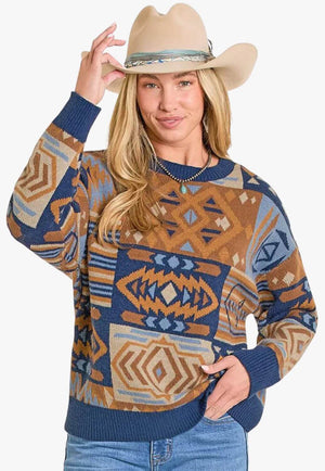 Panhandle Slim Womens Aztec Oversized Sweater