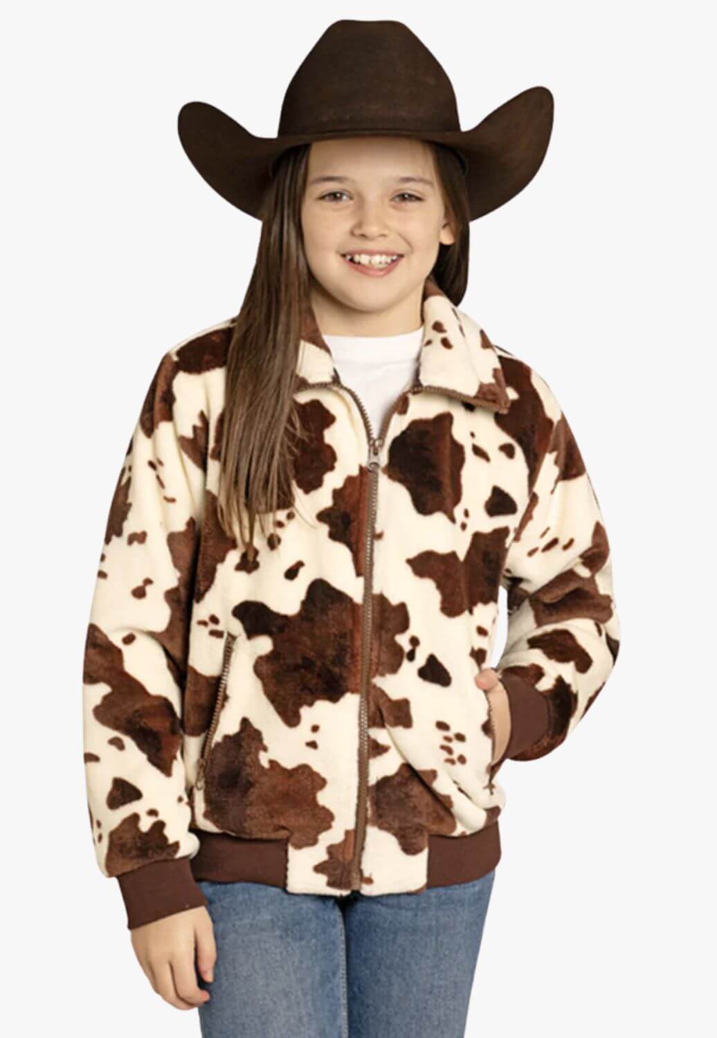 Panhandle Slim Girls Cowhide Print Jacket