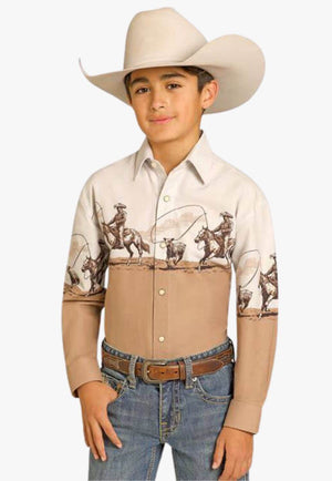 Panhandle Slim Boys Long Sleeve Snap Western Shirt