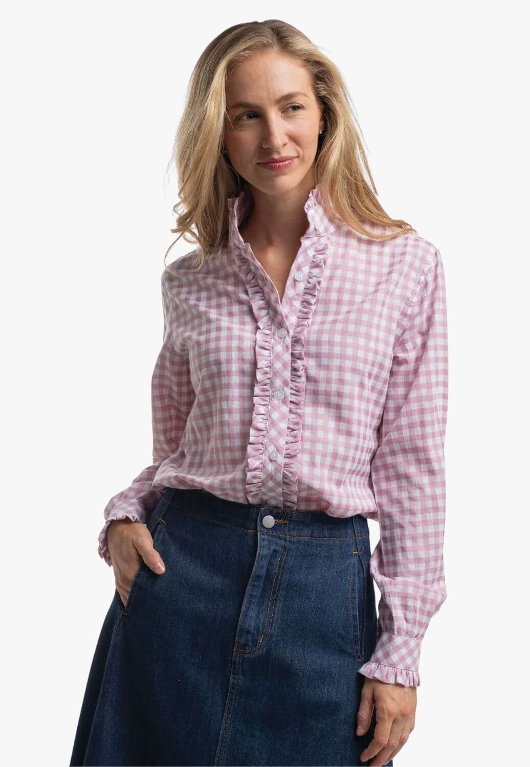 Just Country Womens Abbey Frills Check Workshirt
