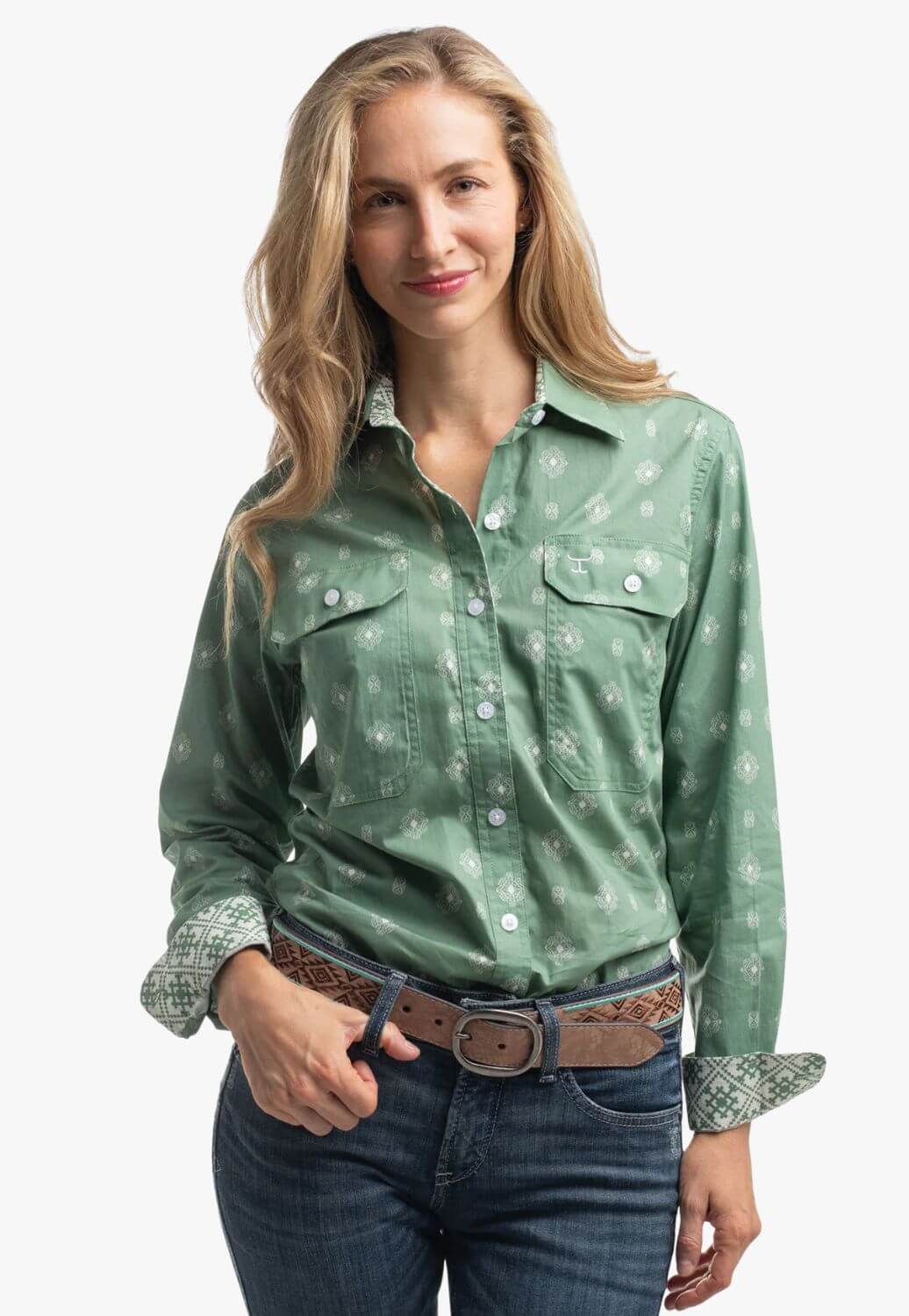 Just Country Womens Abbey Frills Full Button Workshirt