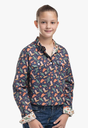 Just Country Girls Harper Half Button Work Shirt