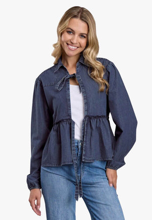 Roper Womens Long Sleeve Tie Shirt