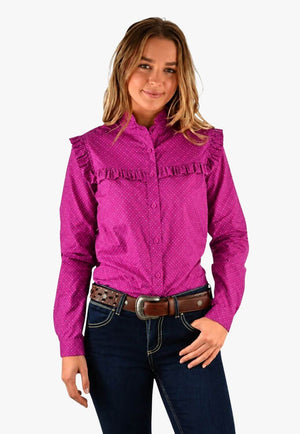 Wrangler Womens Nikka Frill Long Sleeve Shirt