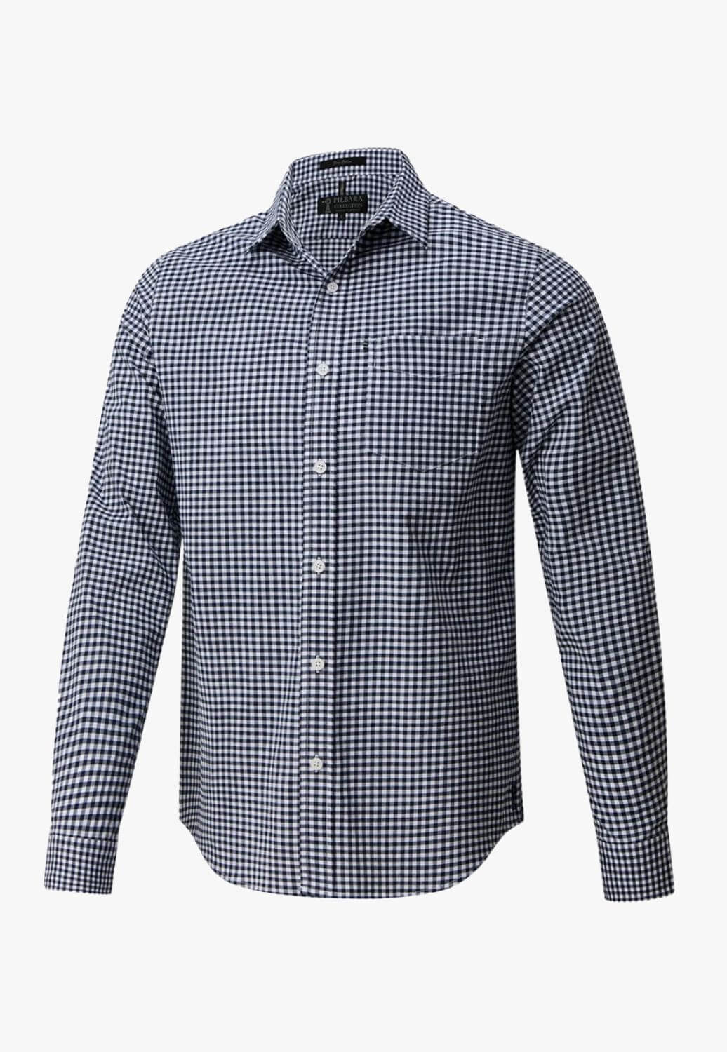 Pilbara Mens Gingham Long Sleeve Shirt
