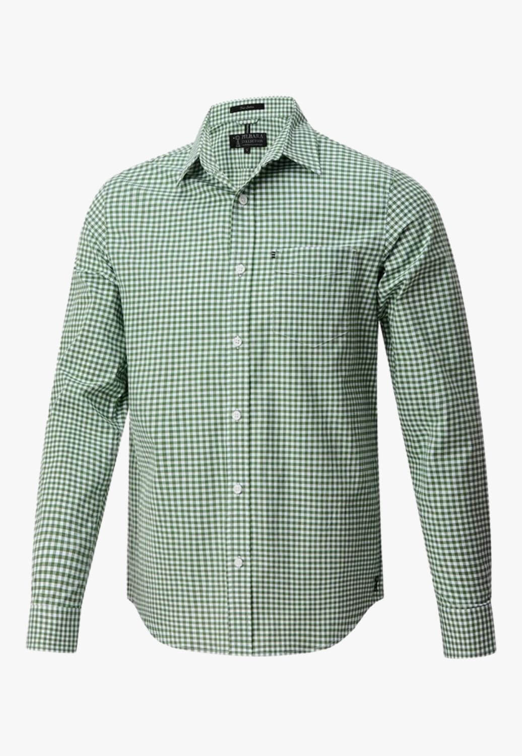 Pilbara Mens Gingham Long Sleeve Shirt