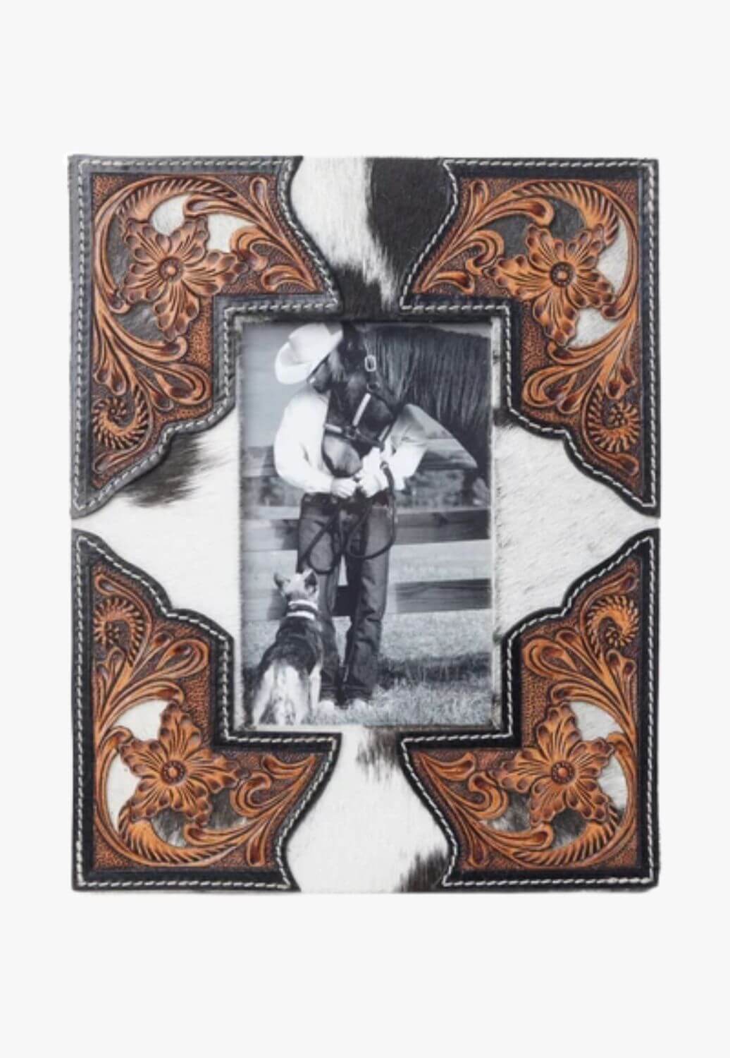 Myra Cornerstone Handtooled Leather Photo Frame