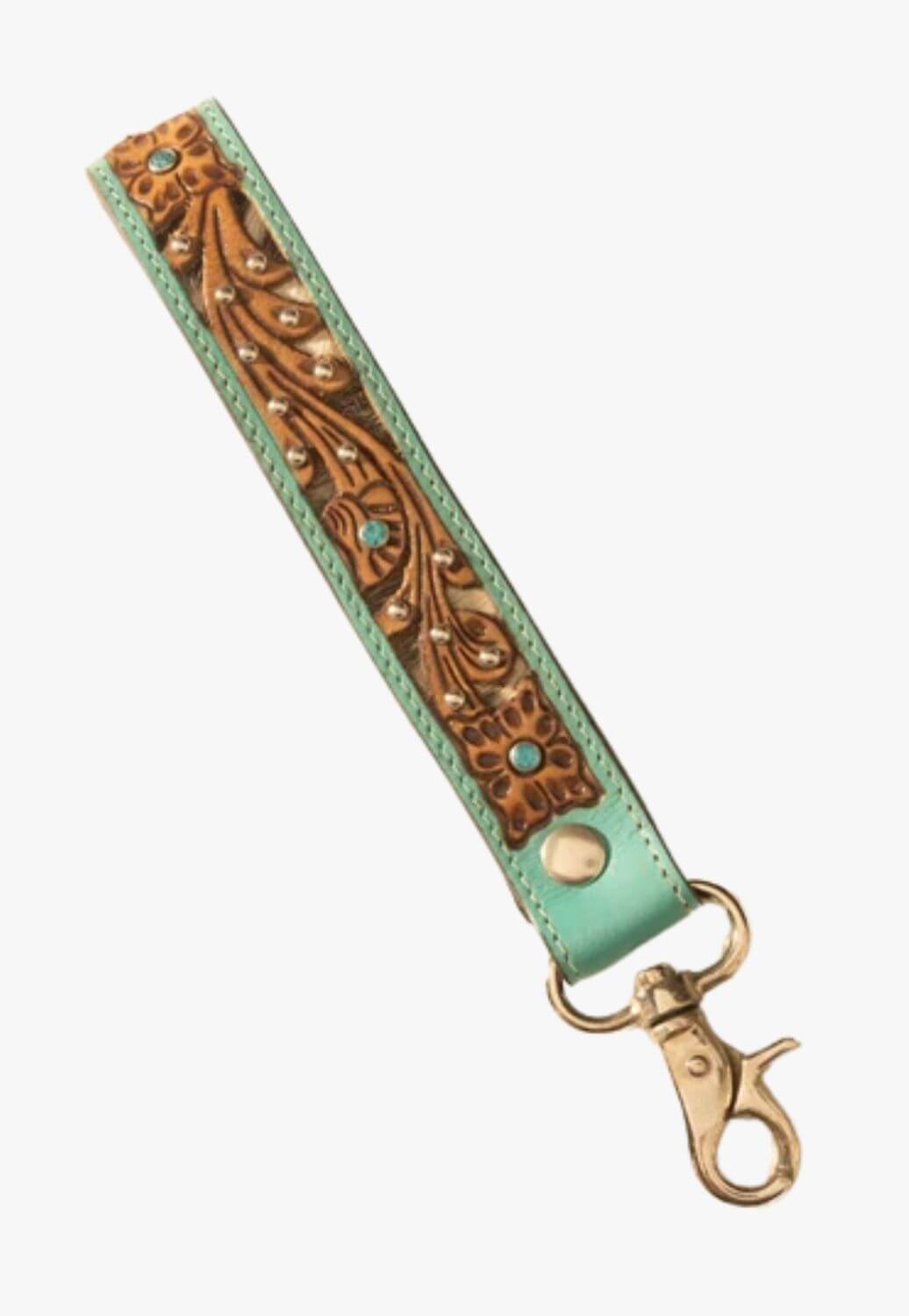Myra River Glen Handtooled Leather Key Fob
