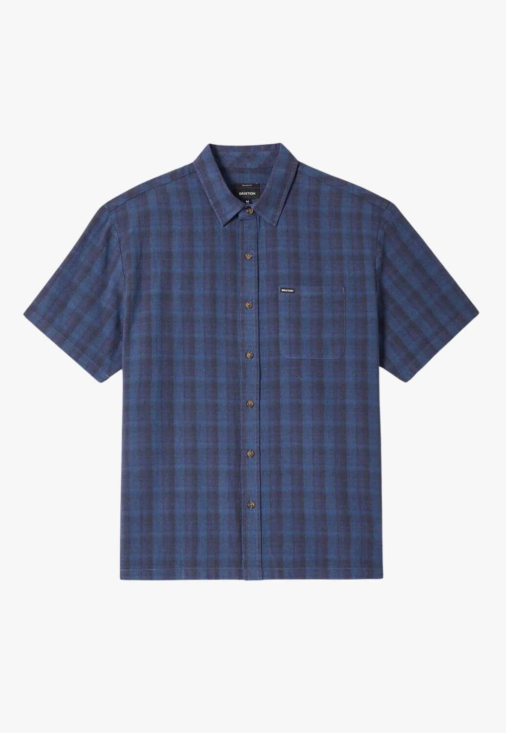 Brixton Mens Linen Plaid Short Sleeve Shirt