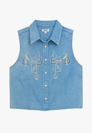 Wranglers Womens Sleeveless Snap Shirt