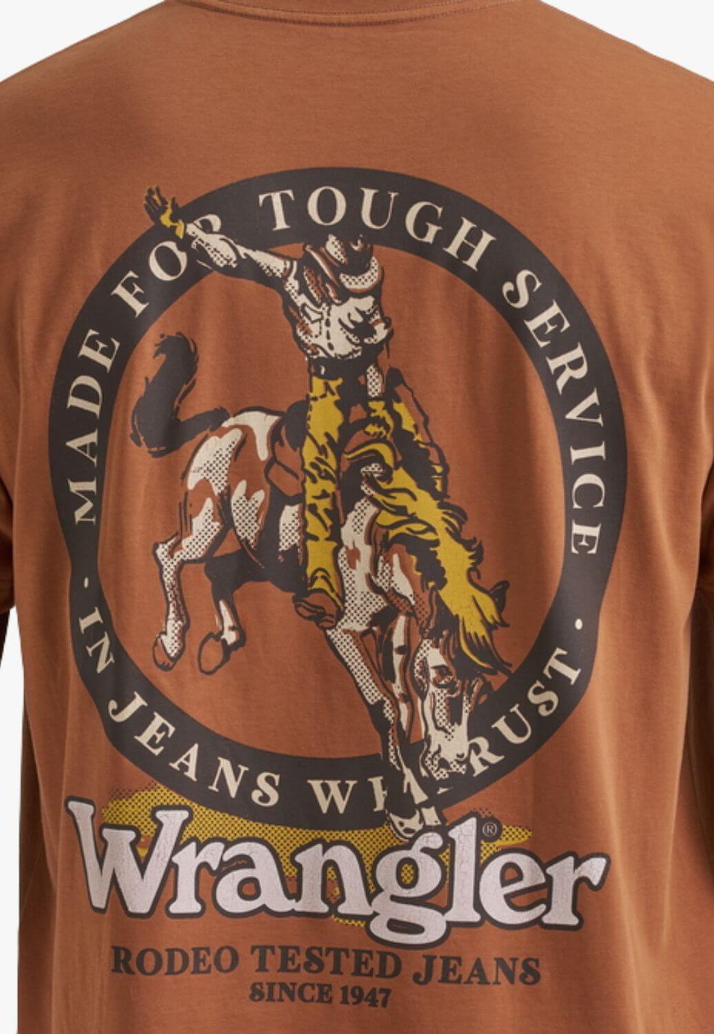 Wrangler Mens Bucking Bronco Graphic T-Shirt