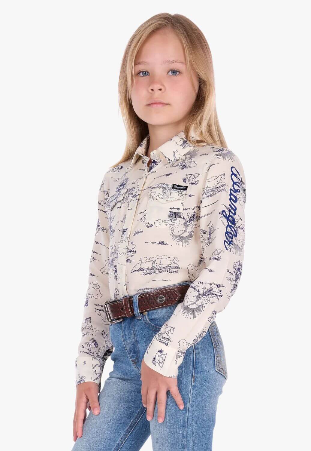 Wrangler Girls Ivory Long Sleeve Shirt